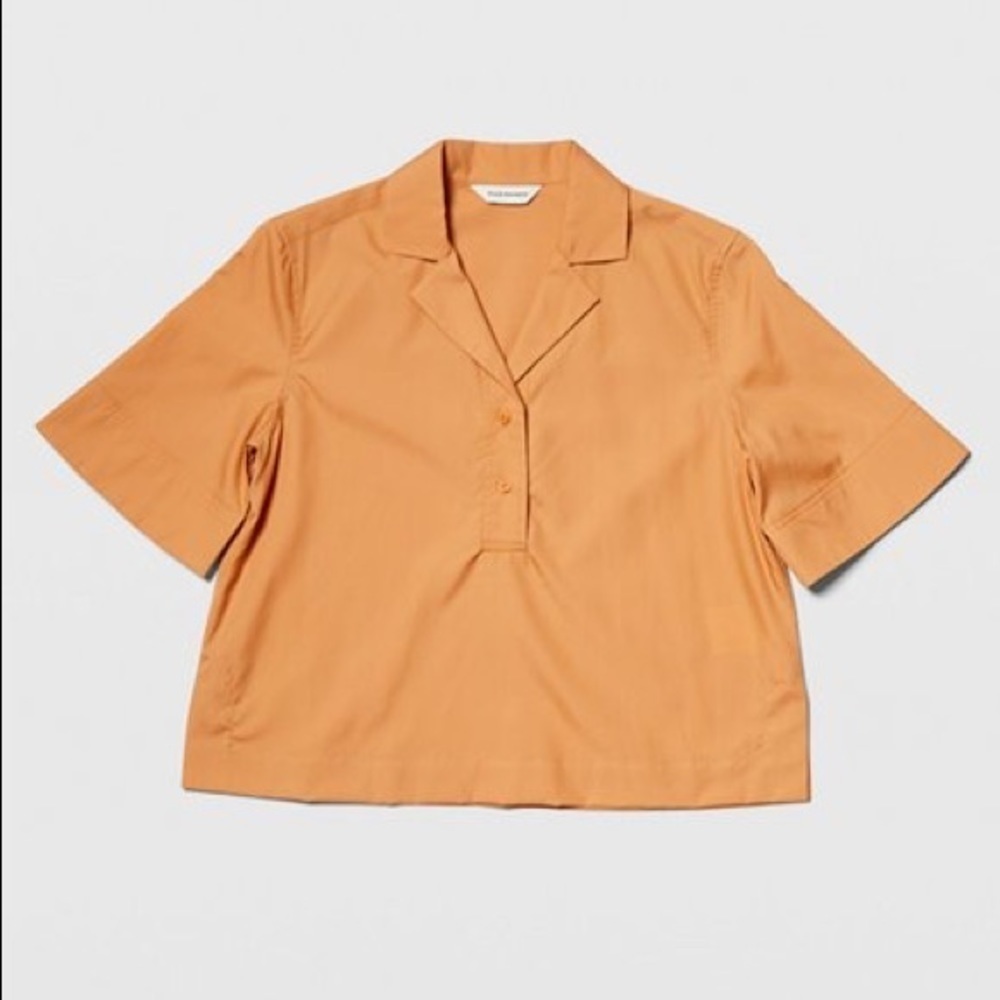 NWT CLUB MONACO CROPPED  COLLAR SHORT SANDSTONE- S